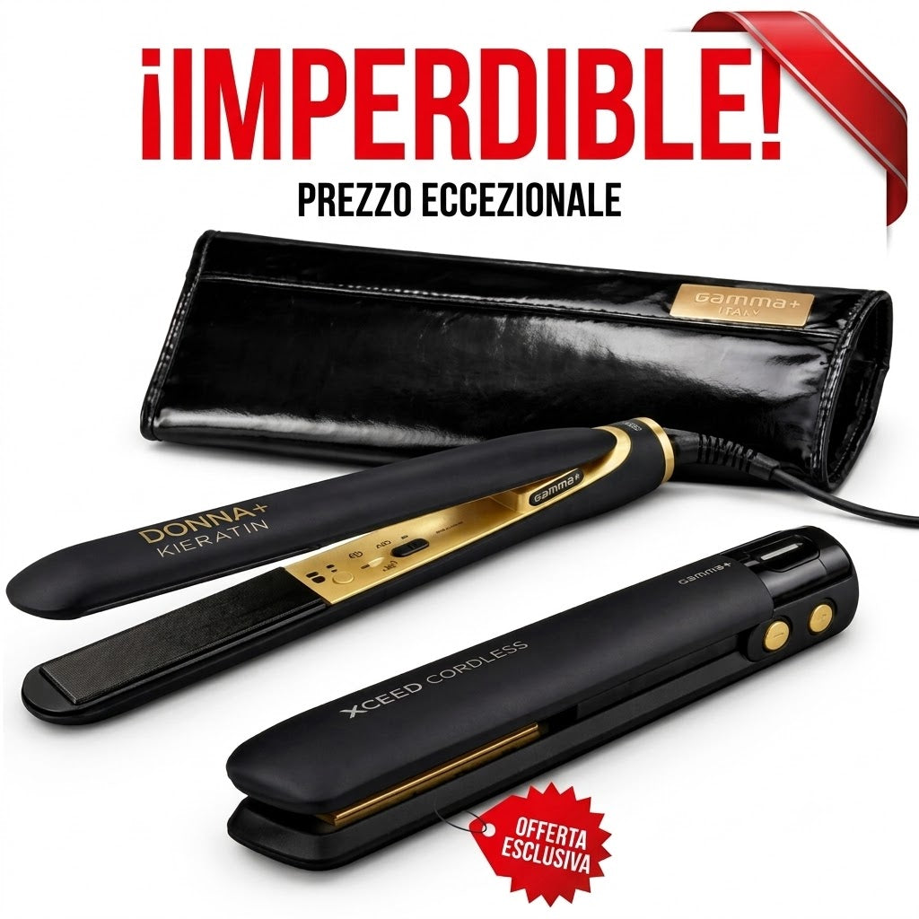 Gammapiu’ Piastra Donna+ Keratin + Mini Piastra Xceed Cordless
