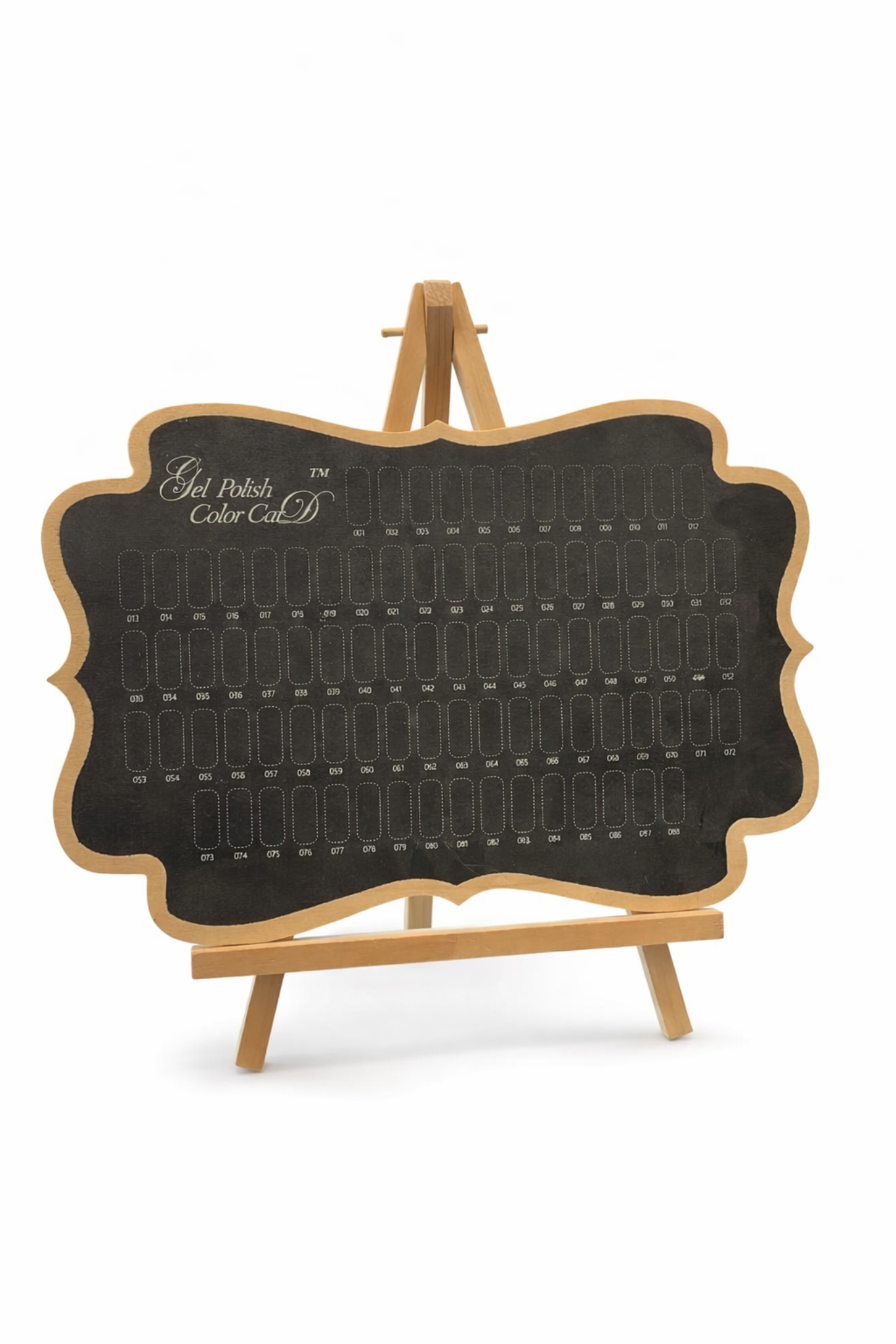 Espositore Smalti Gel con Cavalletto in Legno – Tabella Colori