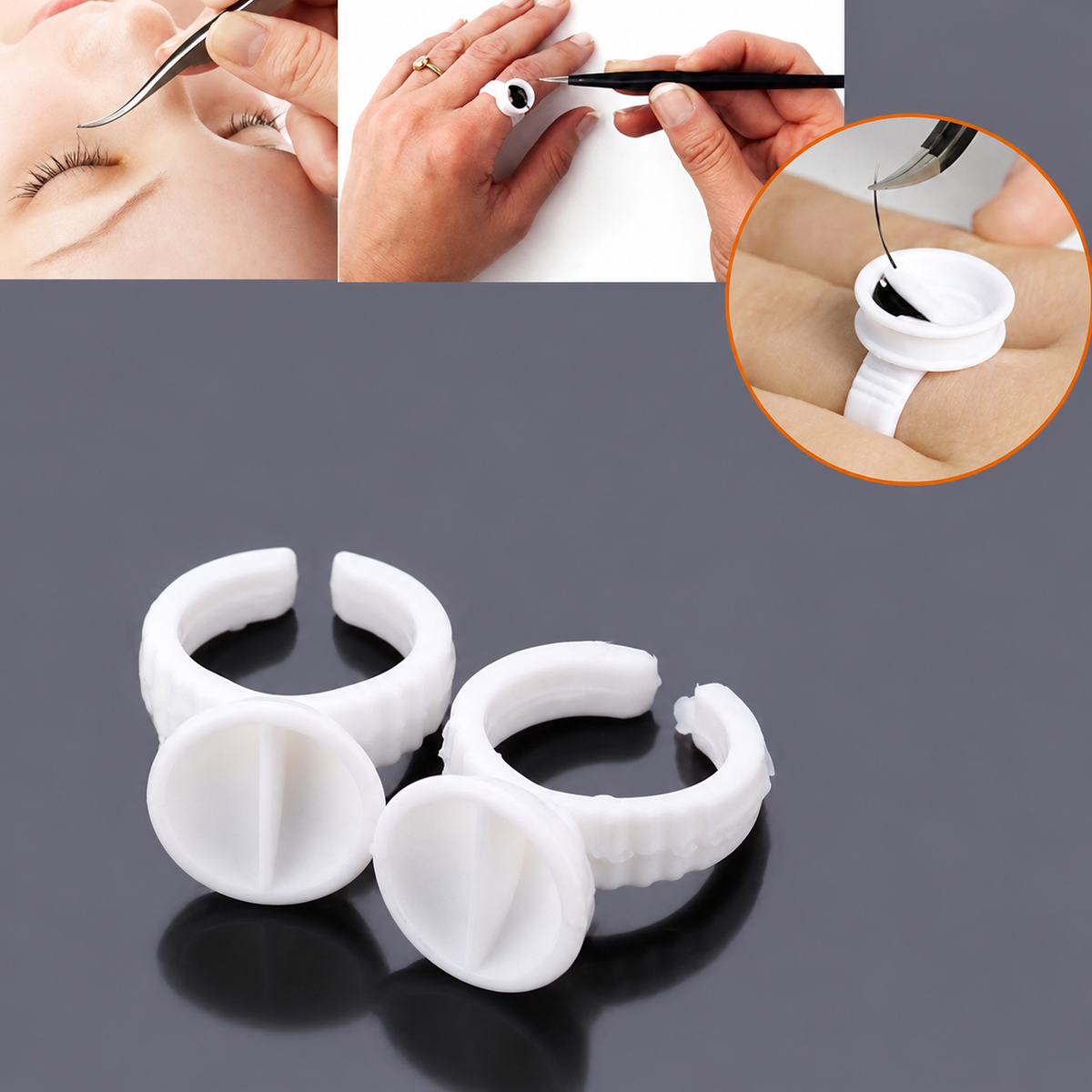 Anello Porta Colla Per Extension Ciglia - 10 Pezzi