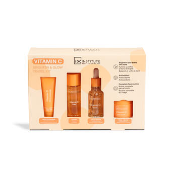 IDC INSTITUTE Kit da viaggio con vitamina C per la cura del viso  Detergente , Tonico , Siero , Crema