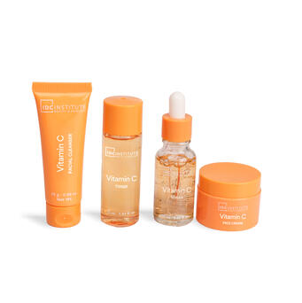 IDC INSTITUTE Kit da viaggio con vitamina C per la cura del viso  Detergente , Tonico , Siero , Crema