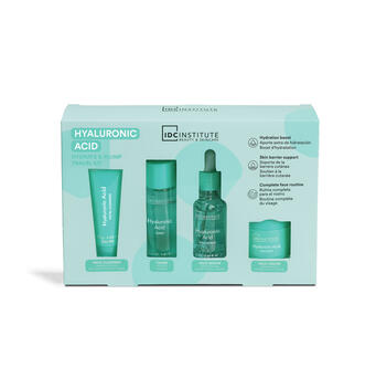 IDC INSTITUTE Kit da viaggio per la cura del viso all'acido ialuronico Detergente , Tonico , Siero , Crema
