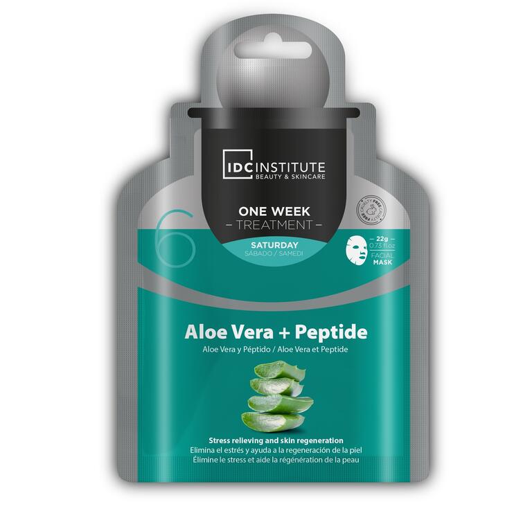 IDC INSTITUTE Maschera viso  Aloe vera + peptidi 22g (sabato)