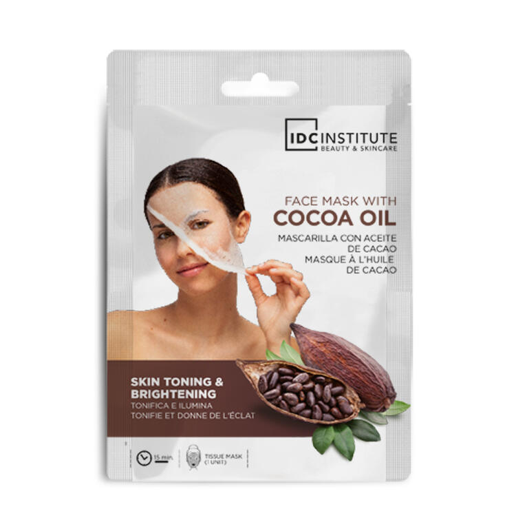 IDC INSTITUTE Maschera viso in tessuto al cacao 22g Tonifica e illumina.