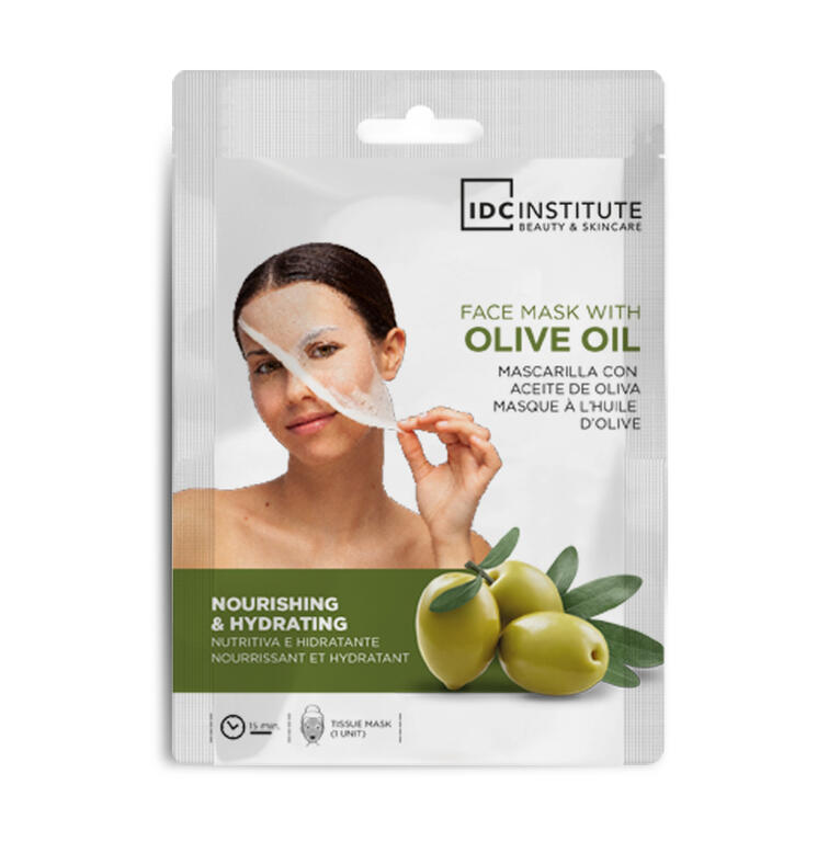 IDC INSTITUTE Maschera viso all'olio di oliva in tessuto Nutriente e idratante