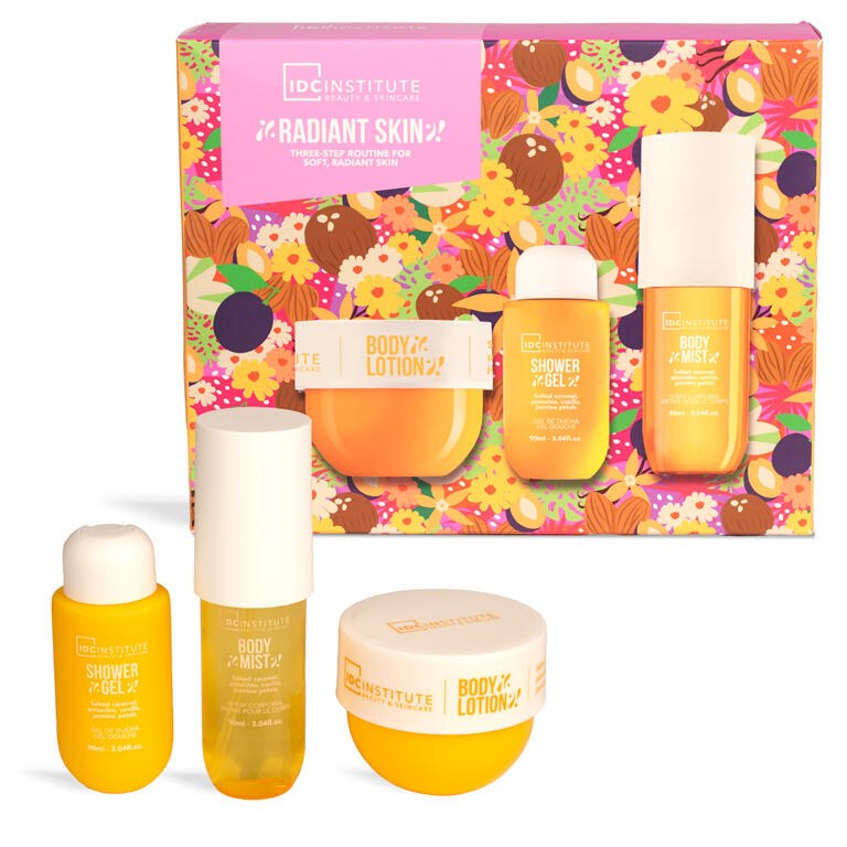 IDC INSTITUTE Set Radiant Skin Bagnoschiuma, Lozione Corpo , Spray Corpo