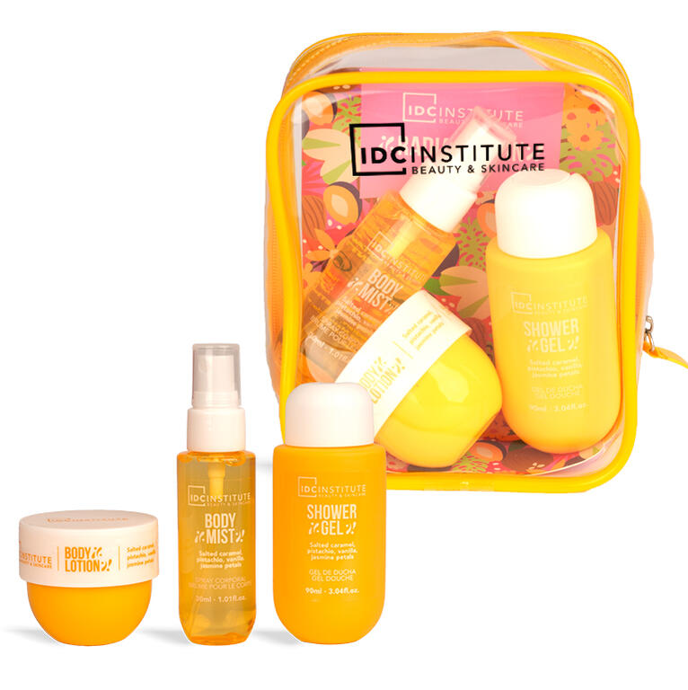IDC INSTITUTE Set Da Viaggio Radiant Skin Bagnoschiuma, Lozione Corpo , Spray Corpo