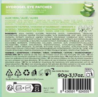 IDC INSTITUTE Maschera Patch occhi idrogel all'aloe vera, 60 pezzi