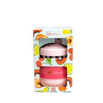 IDC INSTITUTE Set Fruit Farm Lozione corpo rassodante anticellulite da 240 ml con massaggiatore