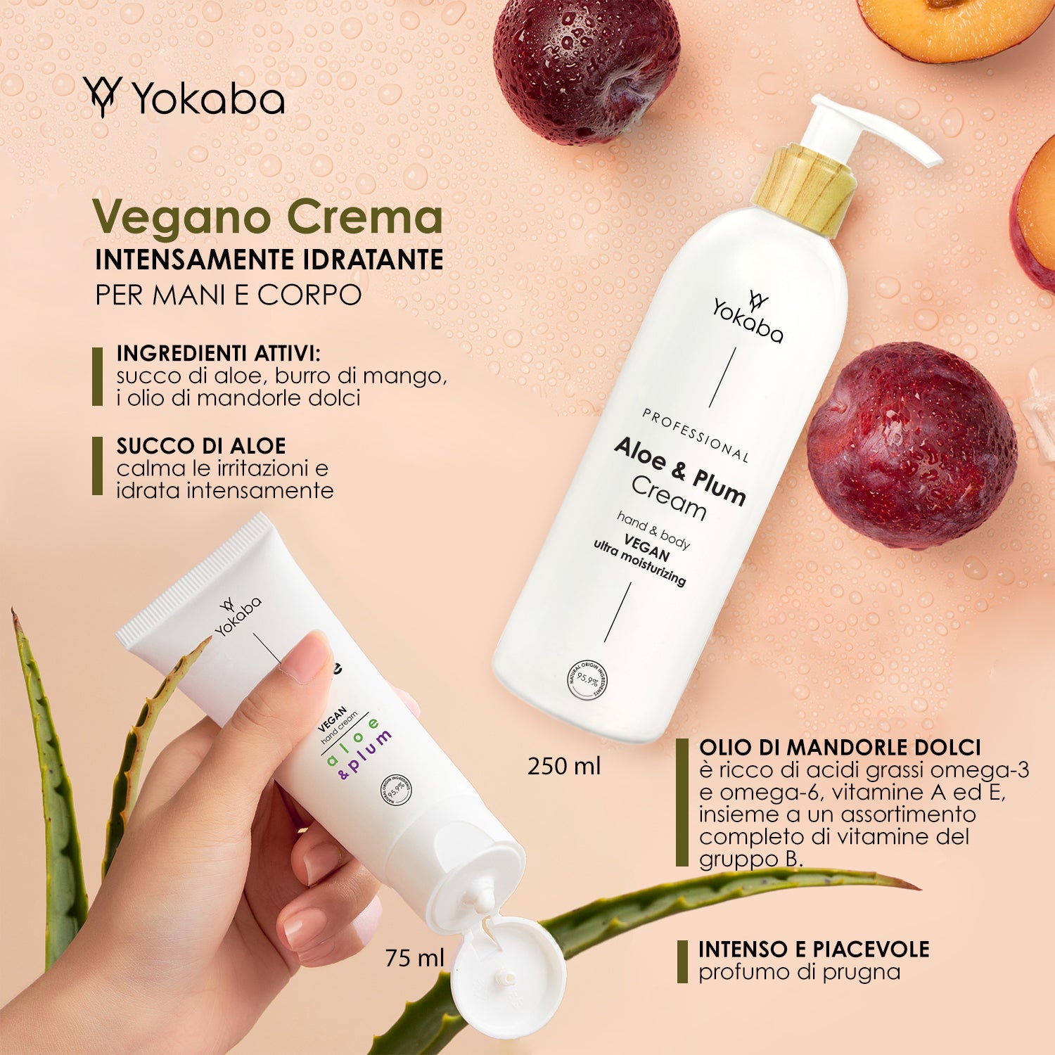 Yokaba Aloe & Plum – Crema Corpo E Mani All'Aloe E Alla Prugna