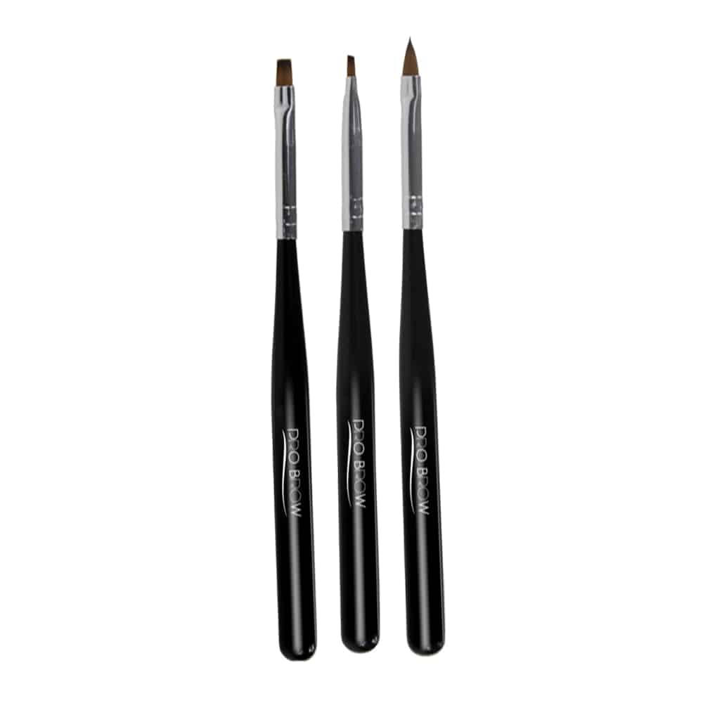 Pro Brow Set Di Pennelli In Setola Naturale - 3 Pezzi