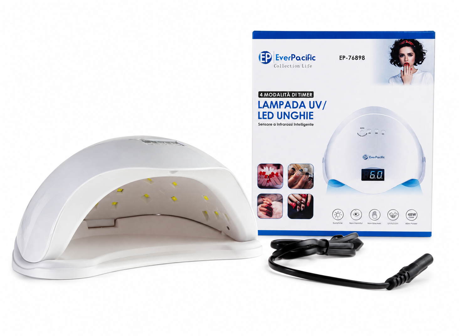 EverPacific Lampada UV/LED Unghie 4 Modalità Di Timer