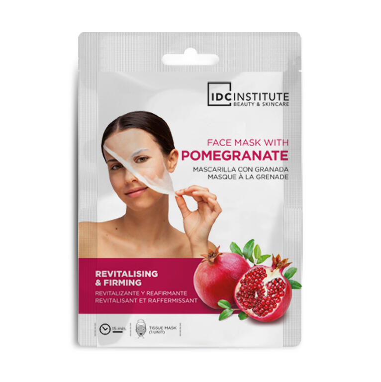 IDC INSTITUTE Maschera viso in tnt rivitalizzante e rassodante al melograno