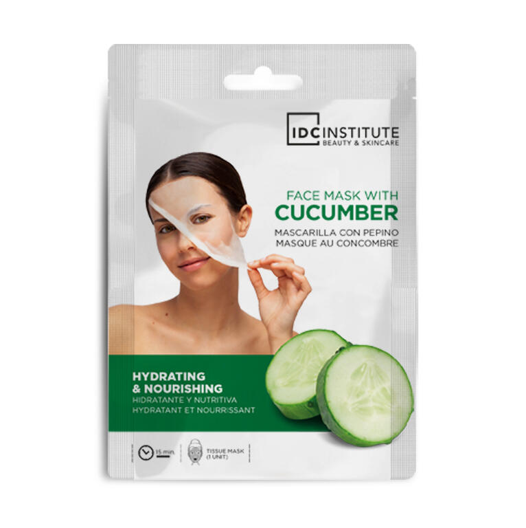 IDC INSTITUTE Maschera viso in tessuto lenitiva e rinfrescante al cetriolo