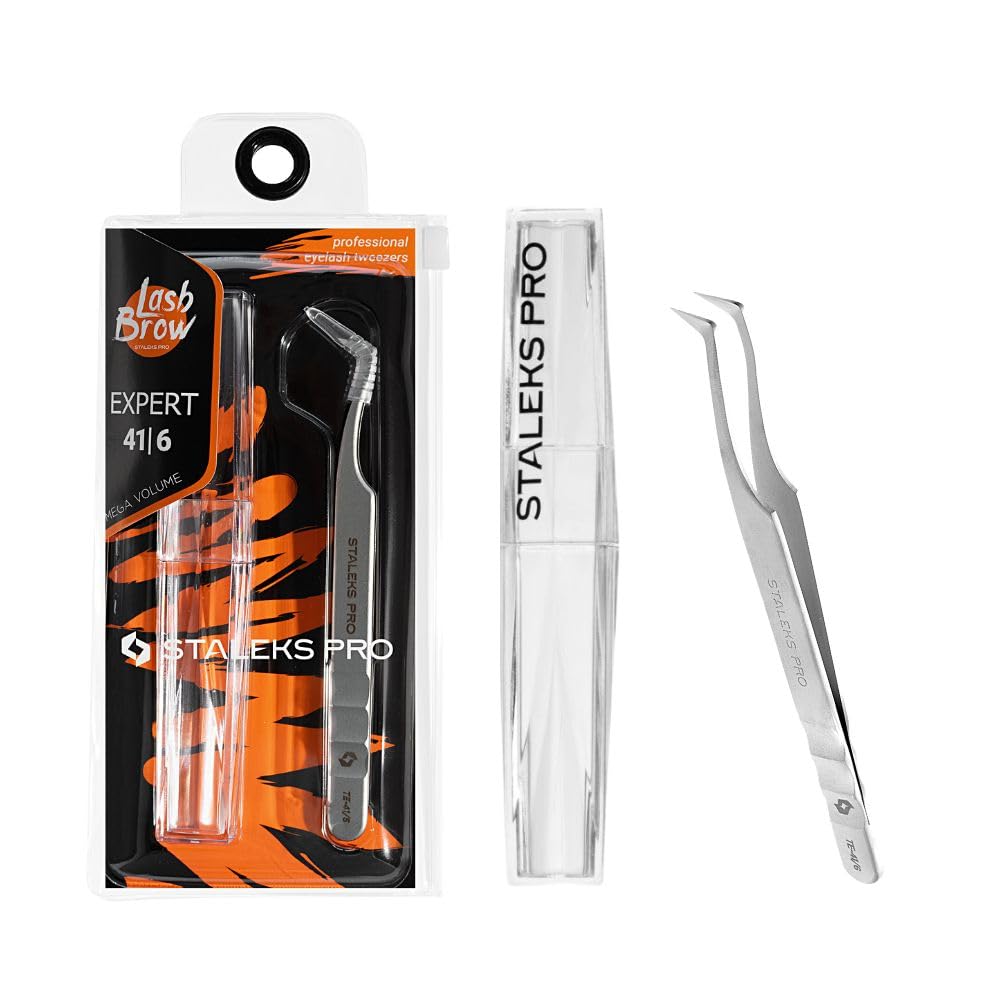 Staleks Pro Lash Brow Professional Eyelash Tweezers Mega Volume