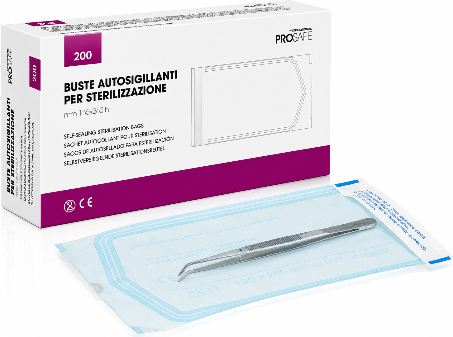 Monouso: SALONCPRO Buste Autosigillanti Per Sterilizzazioni 200 Pezzi