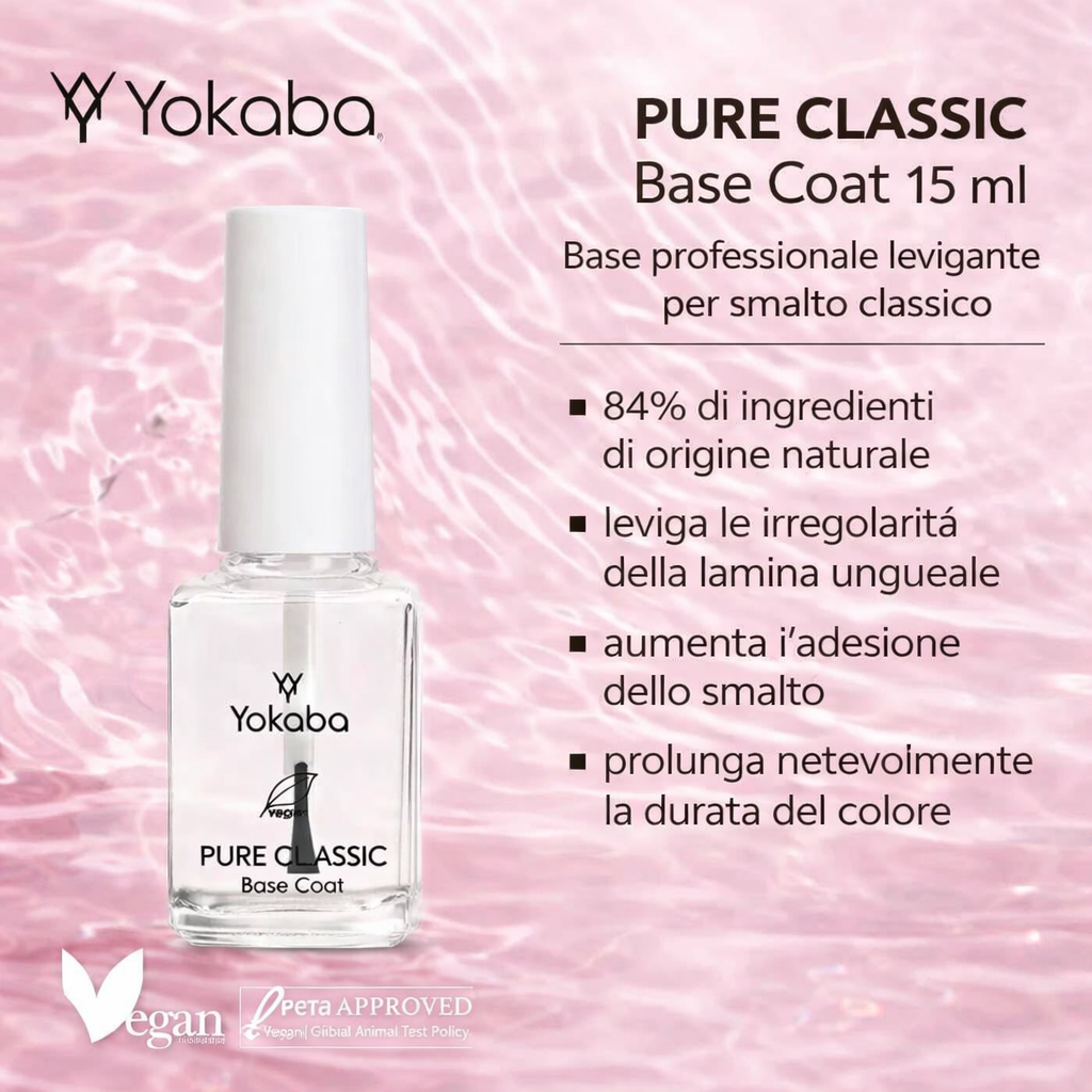 Yokaba PURE CLASSIC Base Coat - Base Levigante Per Smalto Classico 15 ml