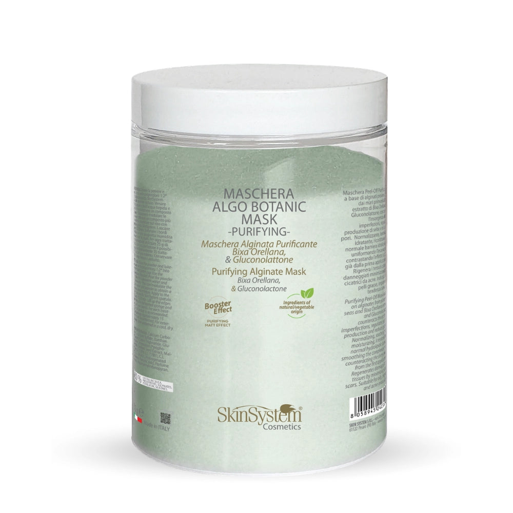 Skin System ALGO BOTANIC MASK PURIFYING Maschera Alginata Purificante Bixa Orellana, Argento & Gluconolattone - 350 g
