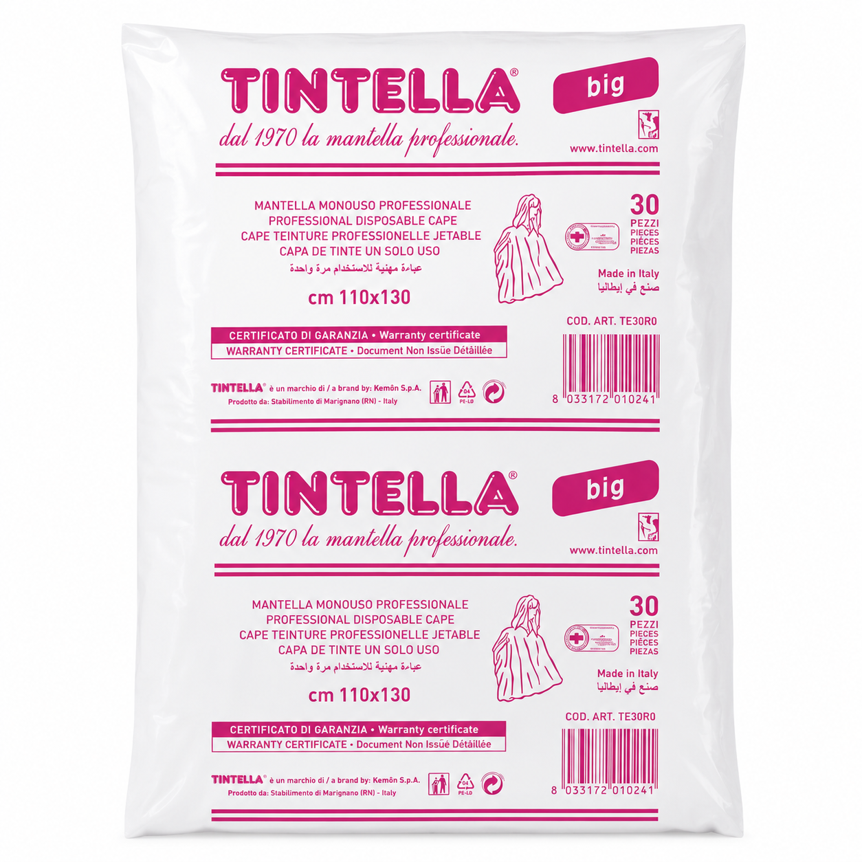 Monouso: Tintella Mantelle Monouso Bianche Professionali 110x130 cm 30 Pezzi Big