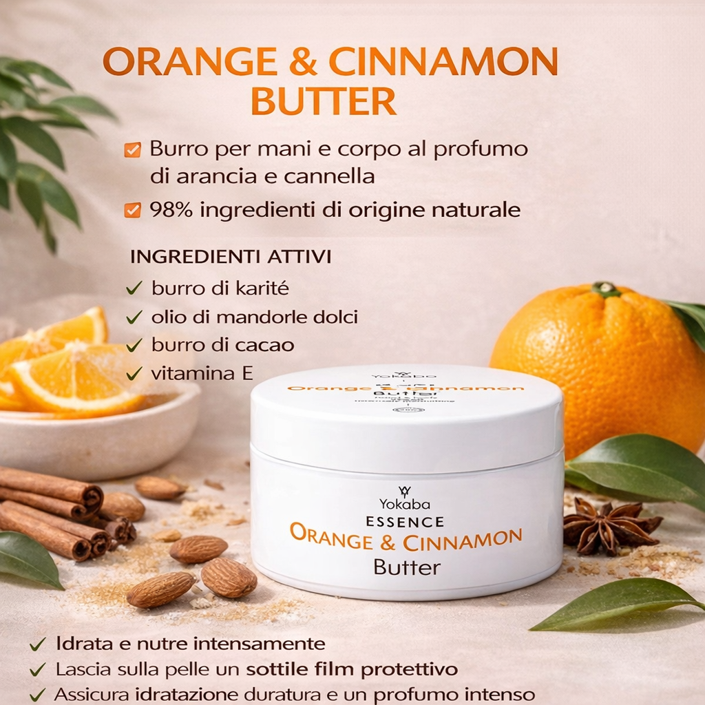 Yokaba Orange & Cinnamon Butter – Burro per Mani E Corpo All'Arancia E Alla Cannella 200 ml
