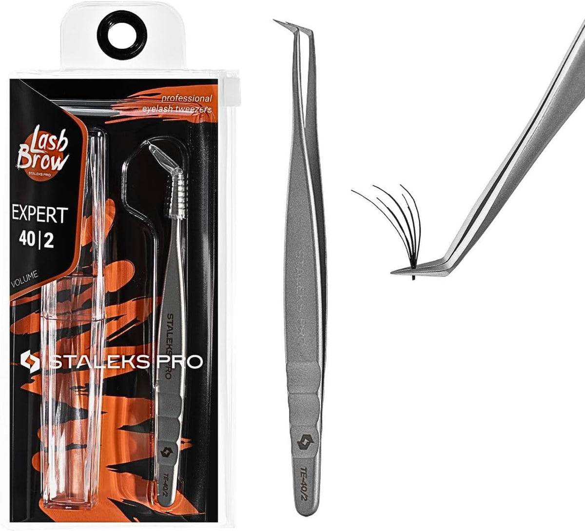 Staleks Pro Lash Brow Professional Eyelash Tweezers Mega Volume