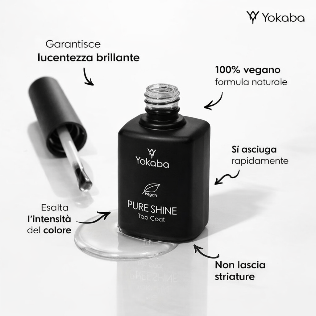 Yokaba PURE SHINE Top Coat  - Smalto Di Finitura Per Smalto Classico 15 ml