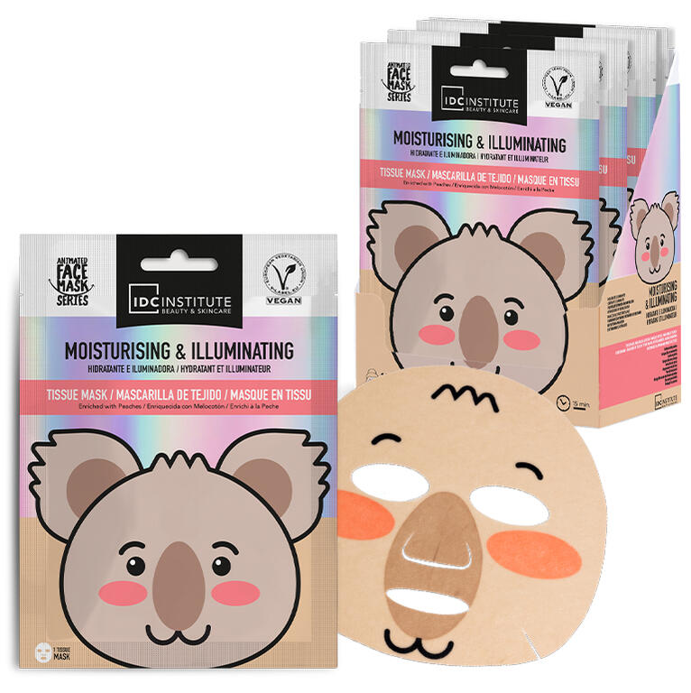 IDC INSTITUTE Maschera in tessuto idratante e illuminante Koala