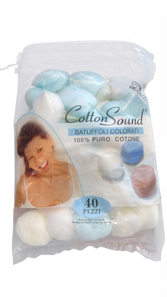 Monouso: Cotton Sound 40 Batuffoli Colorati 100% Cotone Puro