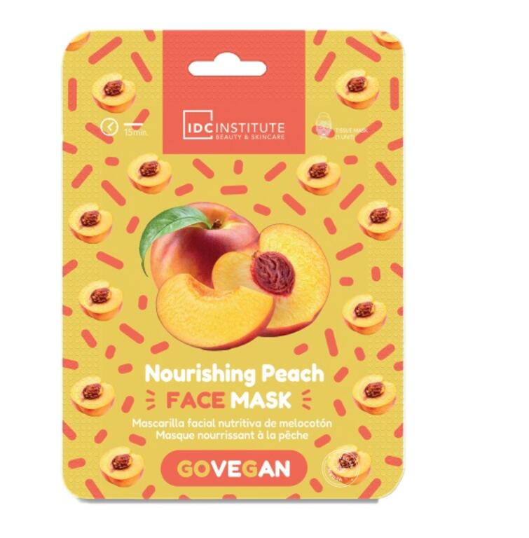 IDC INSTITUTE Maschera in tessuto vegana alla pesca da 23 g pelle secca