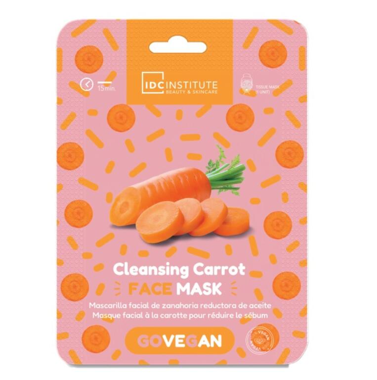 IDC INSTITUTE Maschera in tessuto vegana alla carota per pelli grasse 23 g