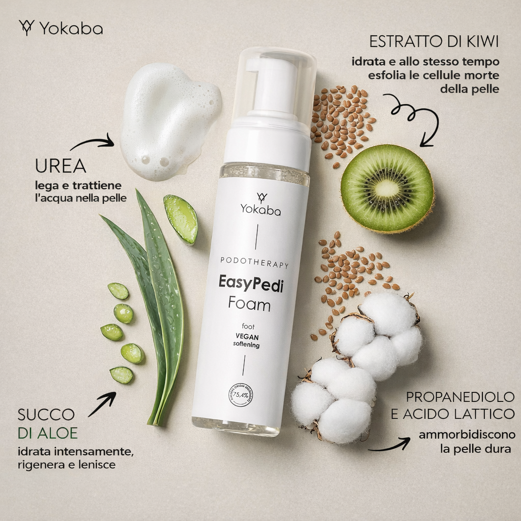 Yokaba EasyPedi Foam – Schiuma Emolliente Preparatoria Alla Pedicure 200 ml