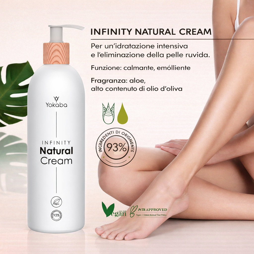 Yokaba Infinity Natural Cream – Crema Corpo, Mani E Piedi Pelli Secche O Sensibili 500 ml