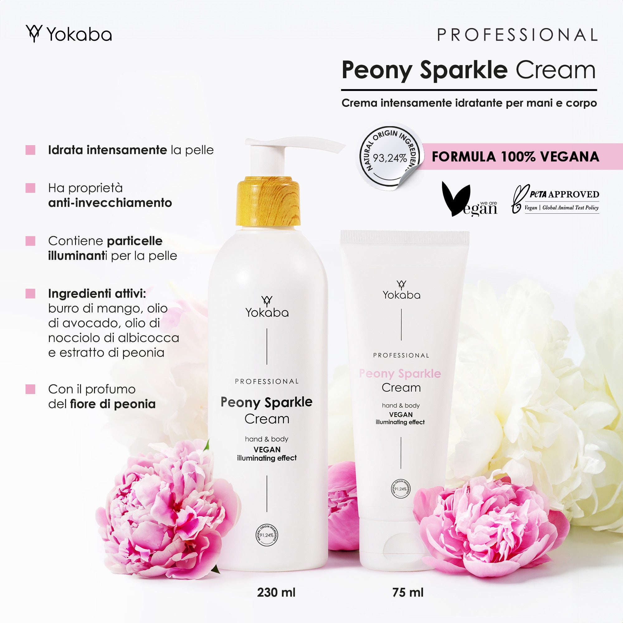 Yokaba Peony Sparkle Cream – Crema Corpo E Mani Alla Peonia