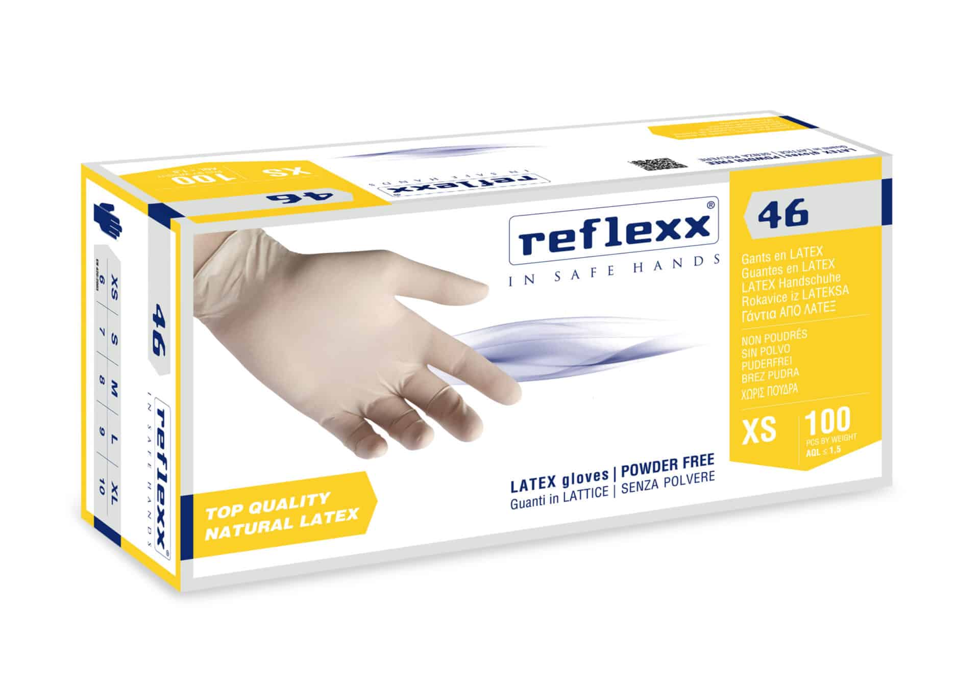 Monouso: Reflexx 46 Guanti In Lattice Classic 100 Pezzi - Disponibile In XS, S, L