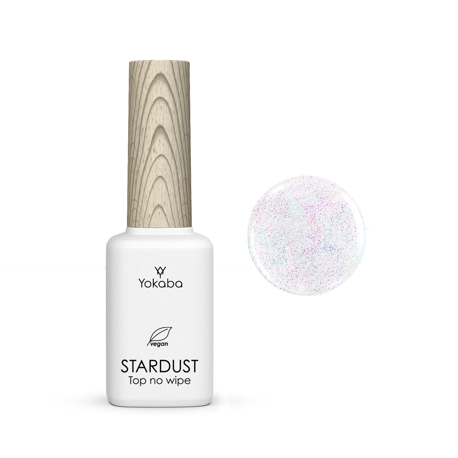 Yokaba STARDUST Top No Wipe - Top Universale Tipo Gel Polish UV/LED Con Scintillanti Particelle 12 ml
