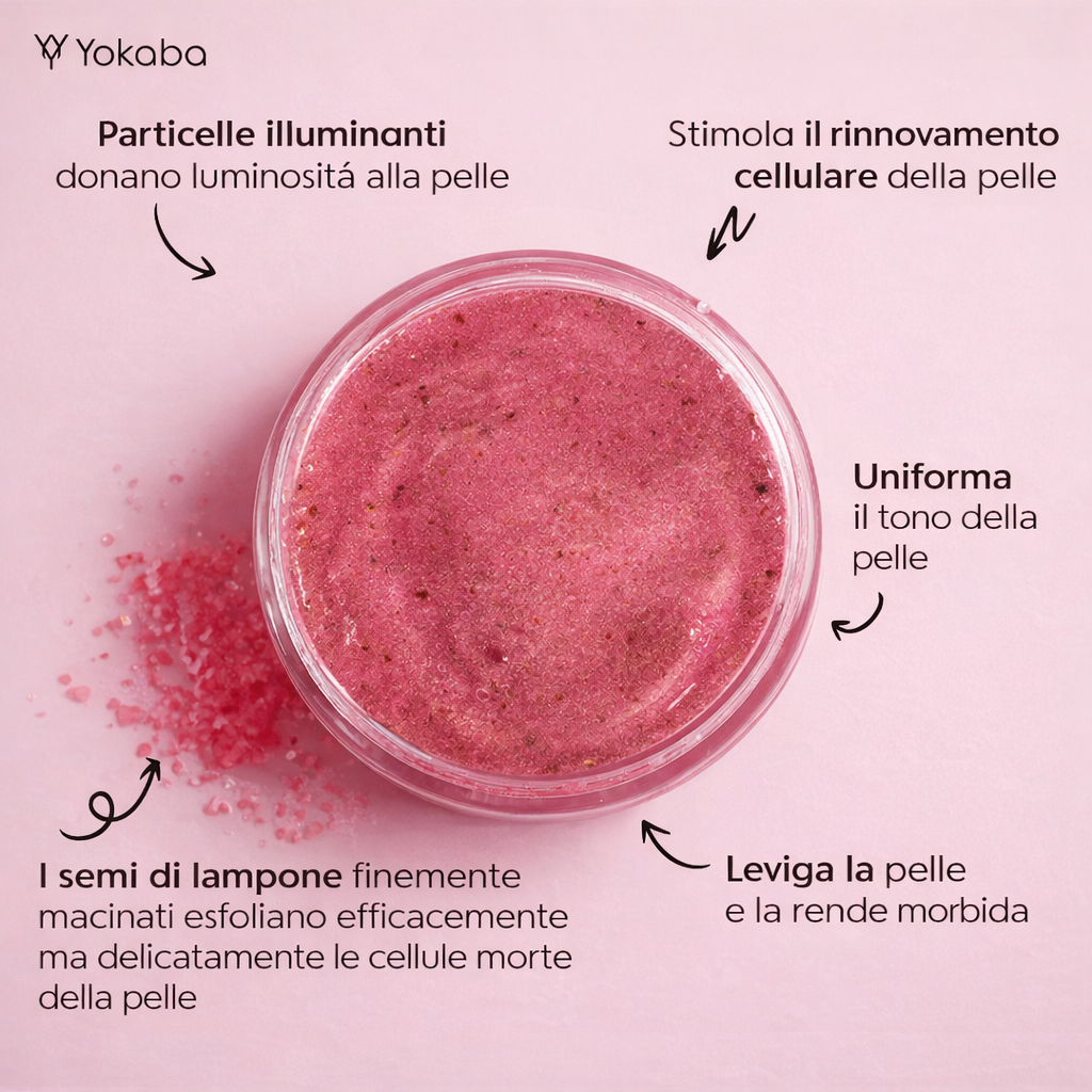 Yokaba Sweet Rasberry Scrub – Scrub per Mani E Corpo Al Lampone 250 g