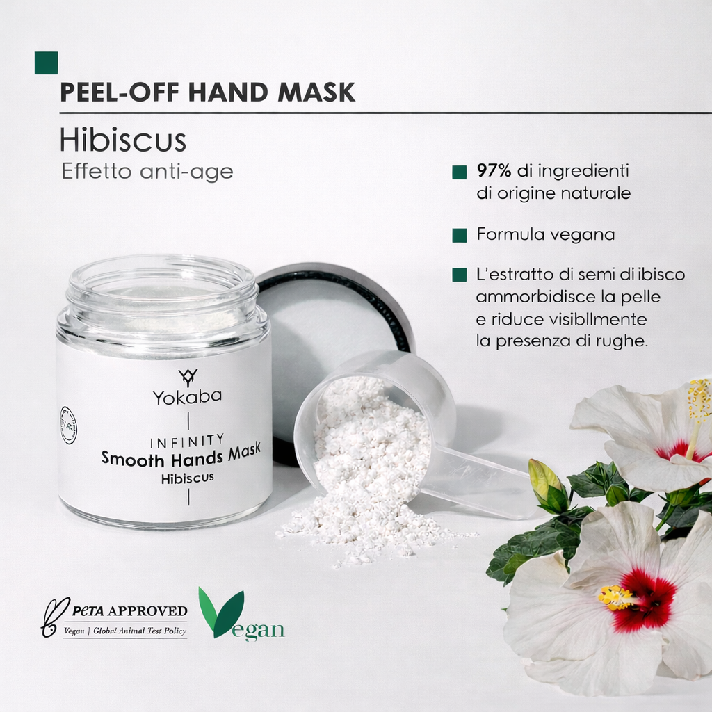 Yokaba Smooth Hand Mask Hibiscus - Maschera Mani Peel-Off Con Effetto Antirughe 100 ml
