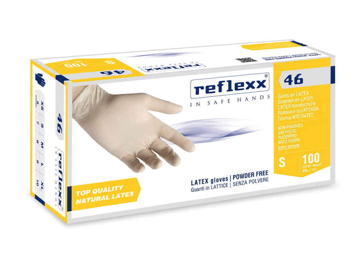 Monouso: Reflexx 46 Guanti In Lattice Classic 100 Pezzi - Disponibile In XS, S, L