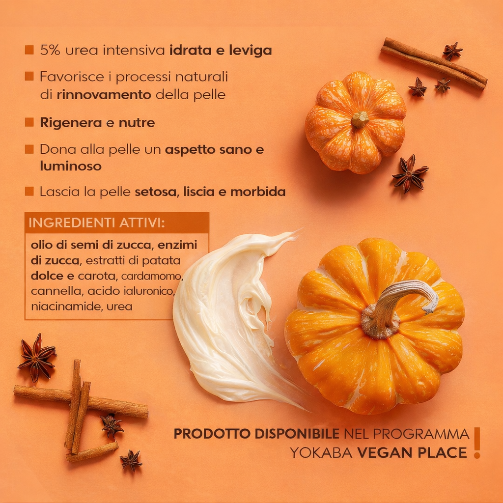 Yokaba Pumpkin Spice Cream – Crema Corpo E Mani Alla Zucca Speziata 240 ml