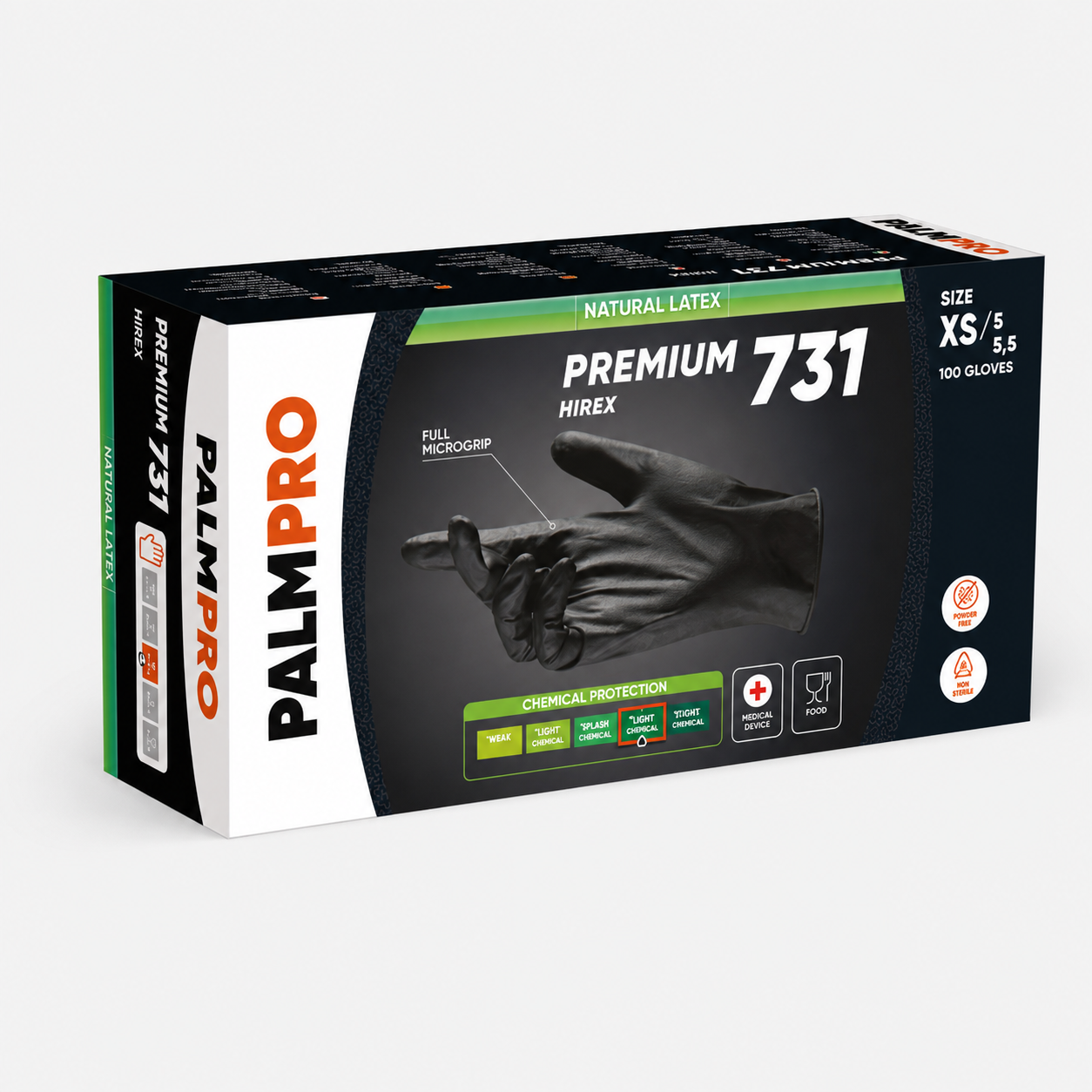 Monouso: PALMPRO Guanti Natural Latex Premium Hirex 731 XS Classic 100 Pezzi
