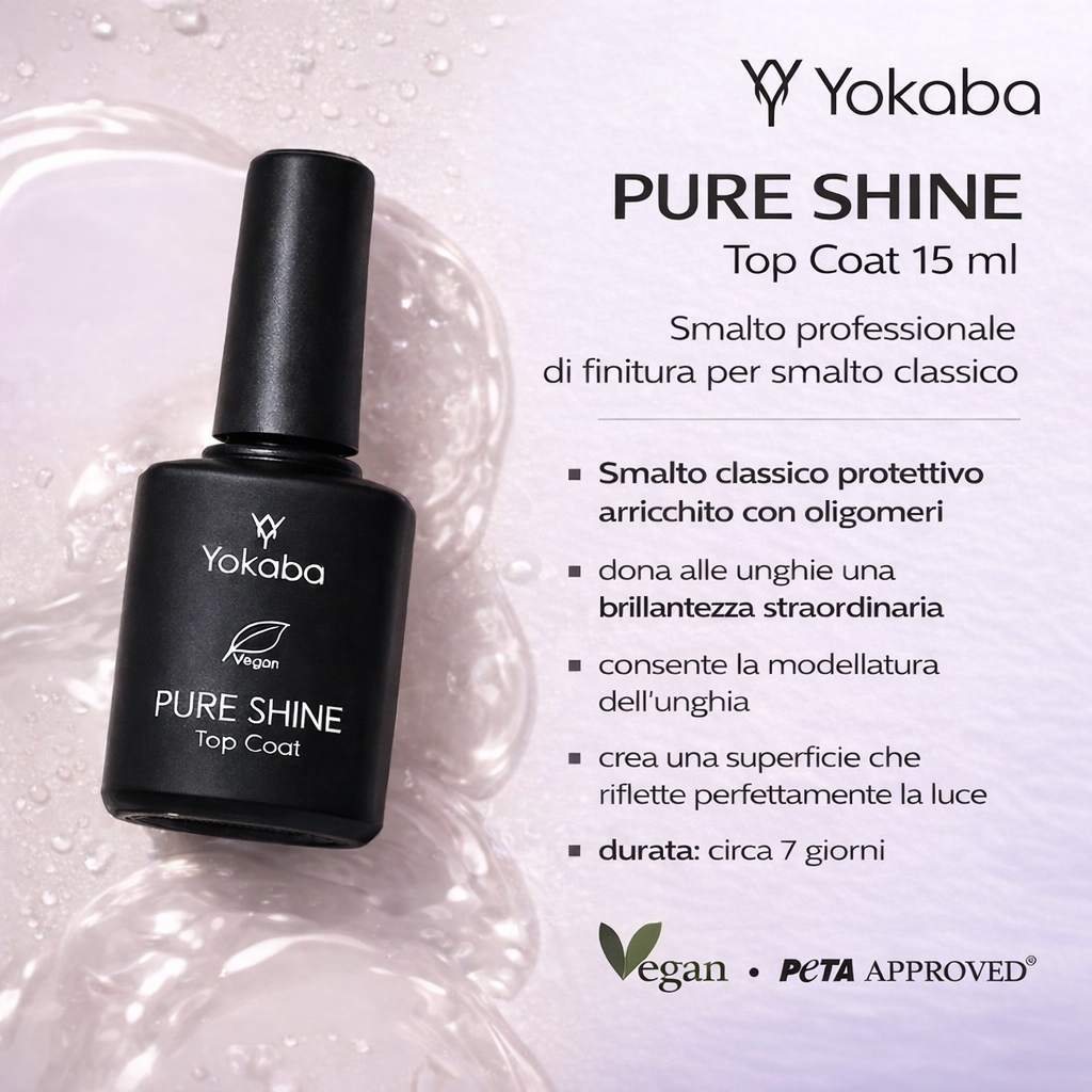 Yokaba PURE SHINE Top Coat  - Smalto Di Finitura Per Smalto Classico 15 ml