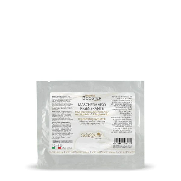 Skin System MASCHERA VISO RIGENERANTE In TNT Bava Di Lumaca, Allantoina, Aloe Vera, Fiordaliso & Acido Ialuronico - 15 ml