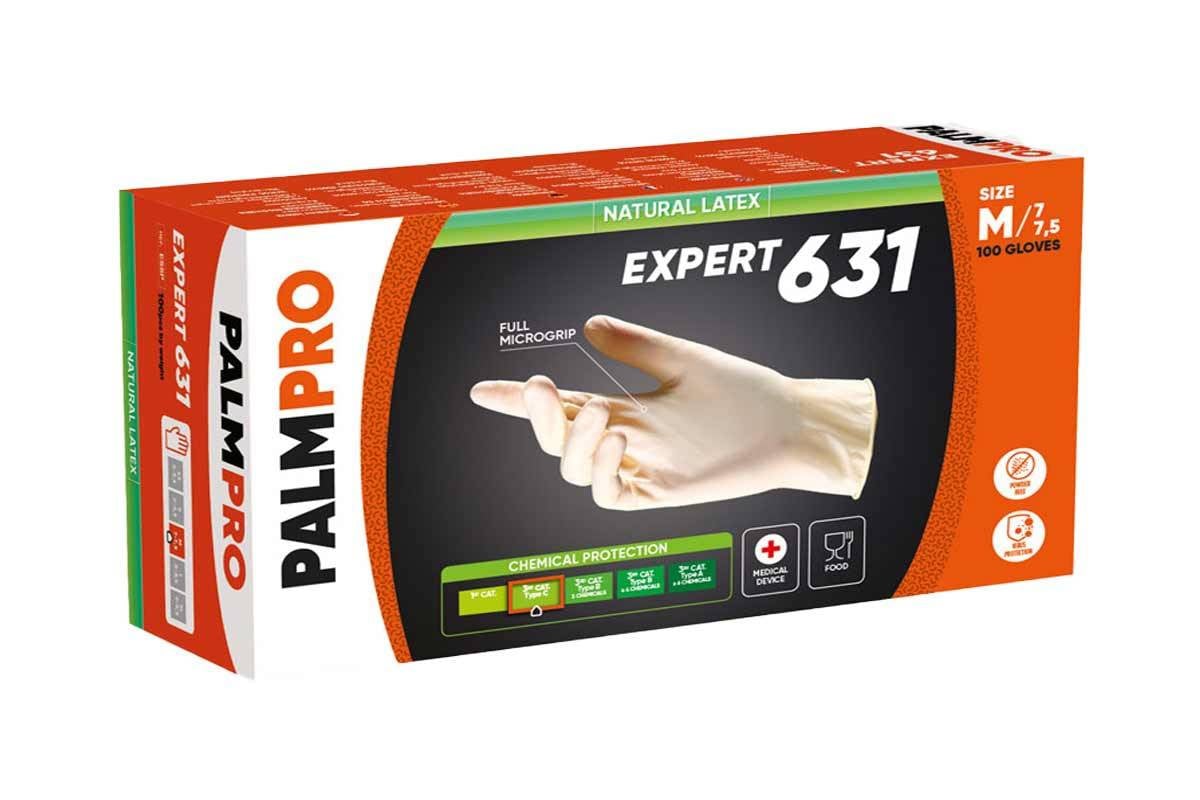 Monouso: PALMPRO Guanti Natural Latex Expert 631 M Classic 100 Pezzi