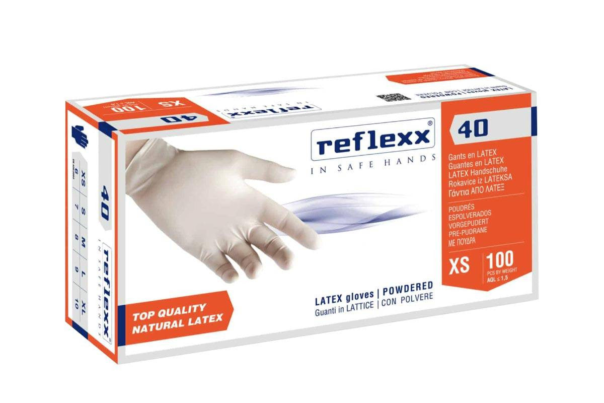 Monouso: Reflexx 40 Guanti In Lattice XS Classic 100 Pezzi