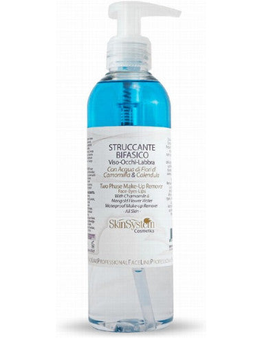 Skin System STRUCCANTE BIFASICO Viso-Occhi-Labbra Con Acqua Di Fiori Di Camomilla & Calendula - 250 ml