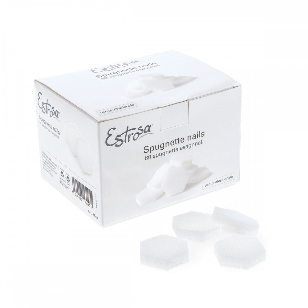 Estrosa Spugnette Nails Esagonali - 80 Pezzi